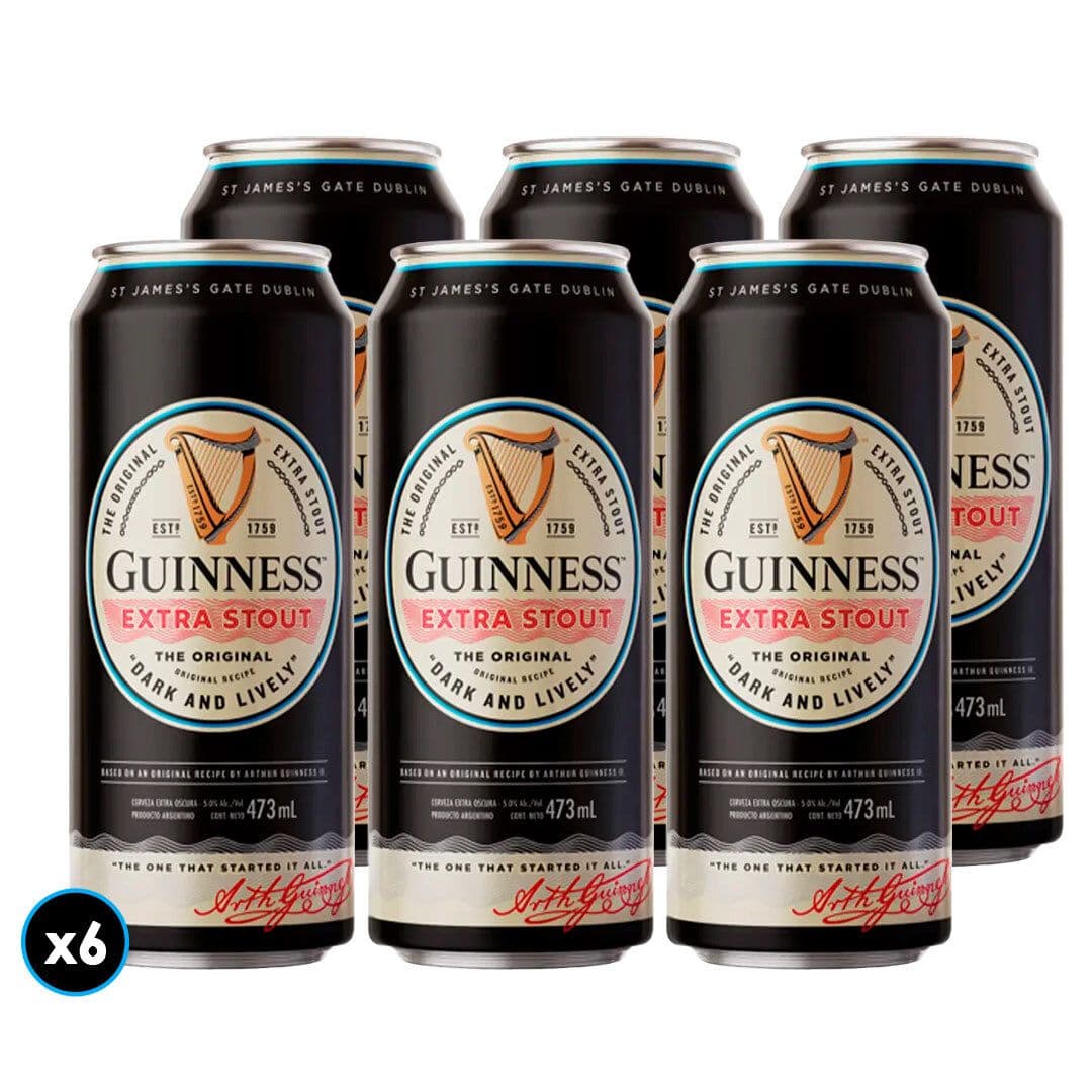 6x Cerveza Guinness Extra Stout Lata 473cc_1