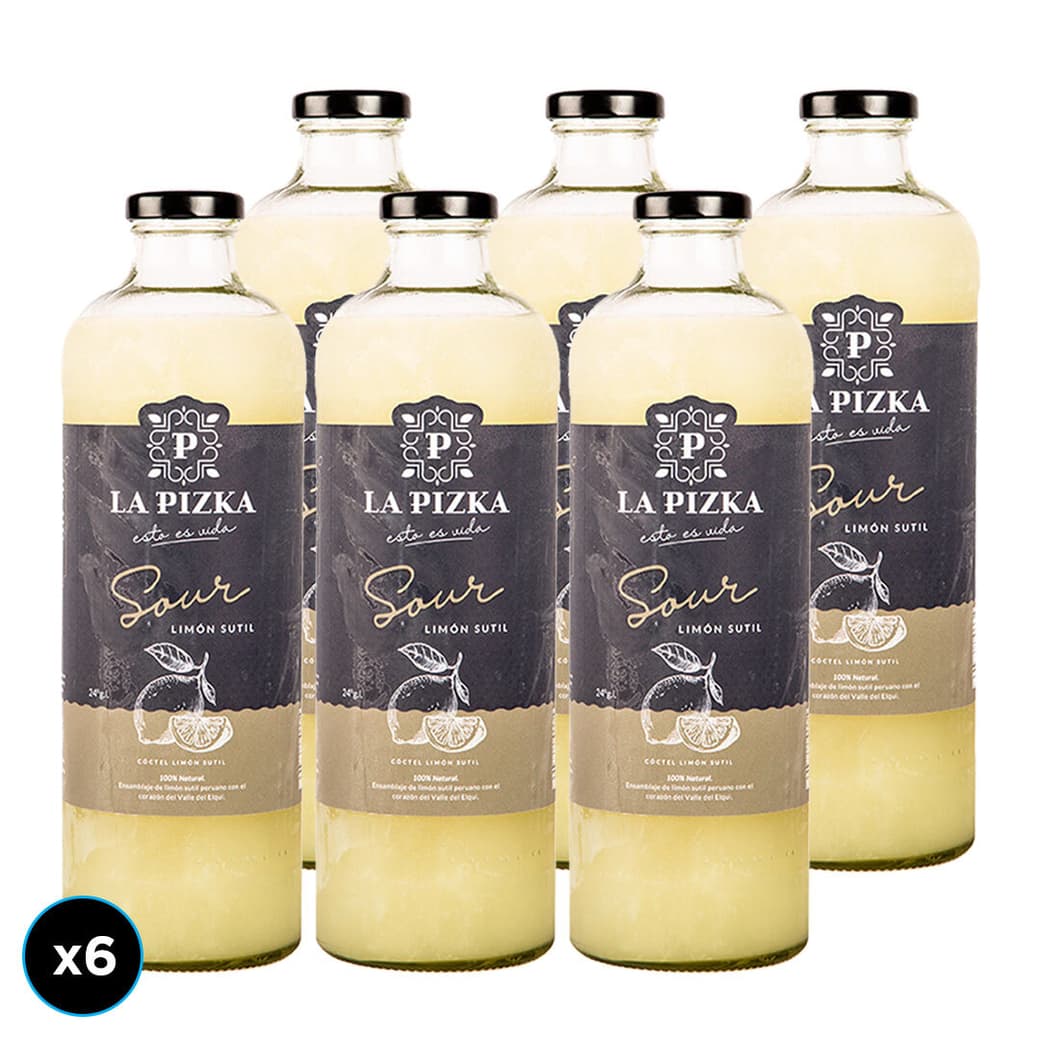 CAJA LA PIZKA CLÁSICO: 6x Pisco Sour La Pizka Clásico 1 Litro_1